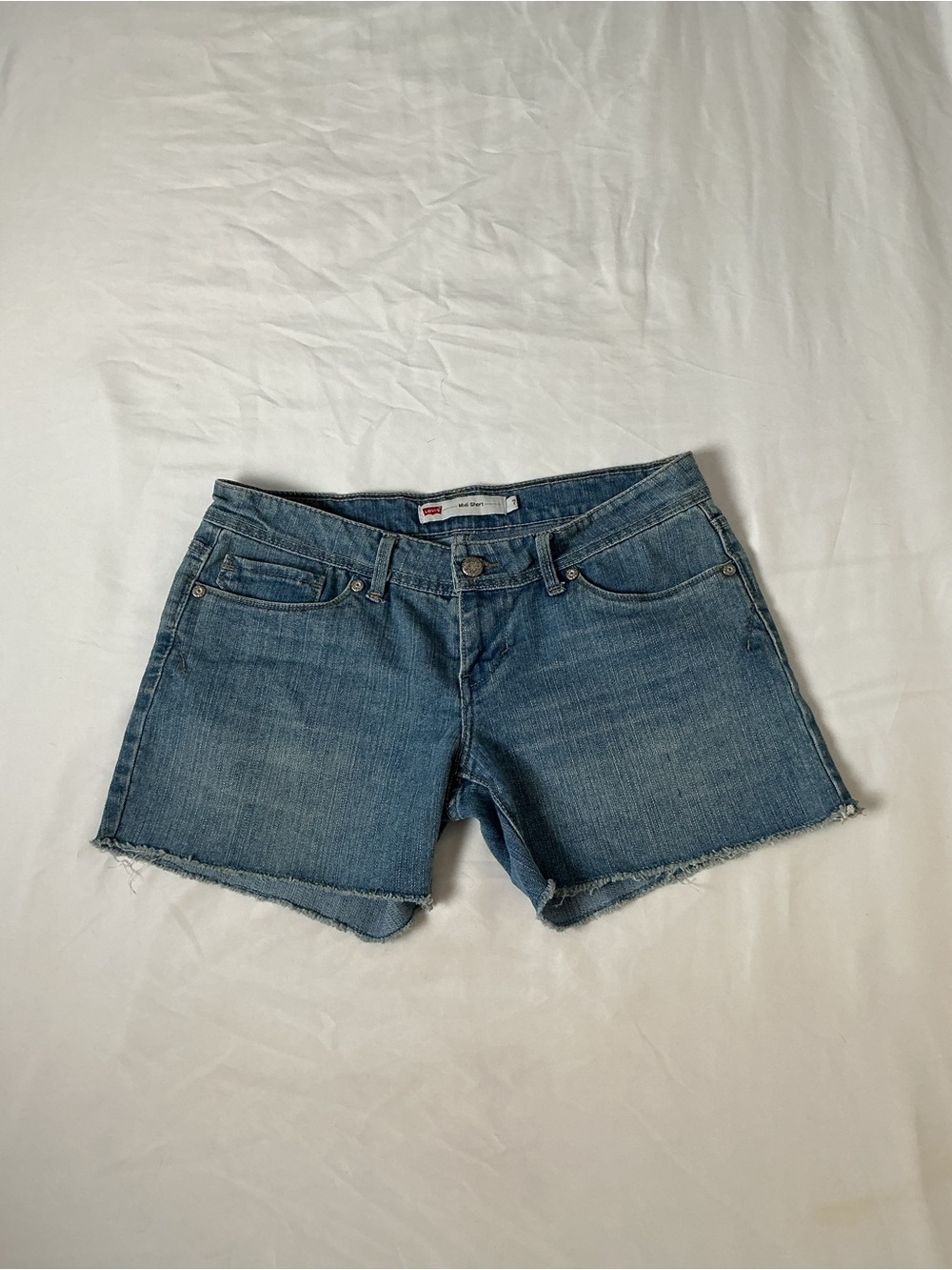 Levi's Light Blue Denim Cutoff Shorts - Picture 7 of 9